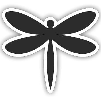 Libelle Silhouette  - Sticker Größe S (10 x 10 cm) - Mattweiß - Vorne