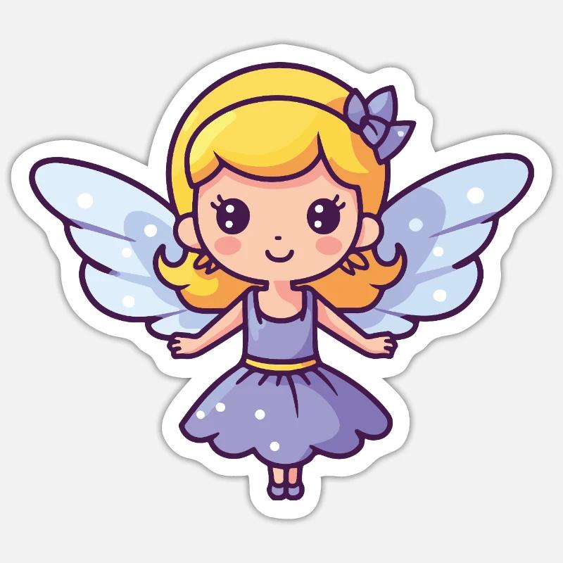Fee Süß Baby Märchen - Sticker Größe S (10 x 10 cm) - Mattweiß