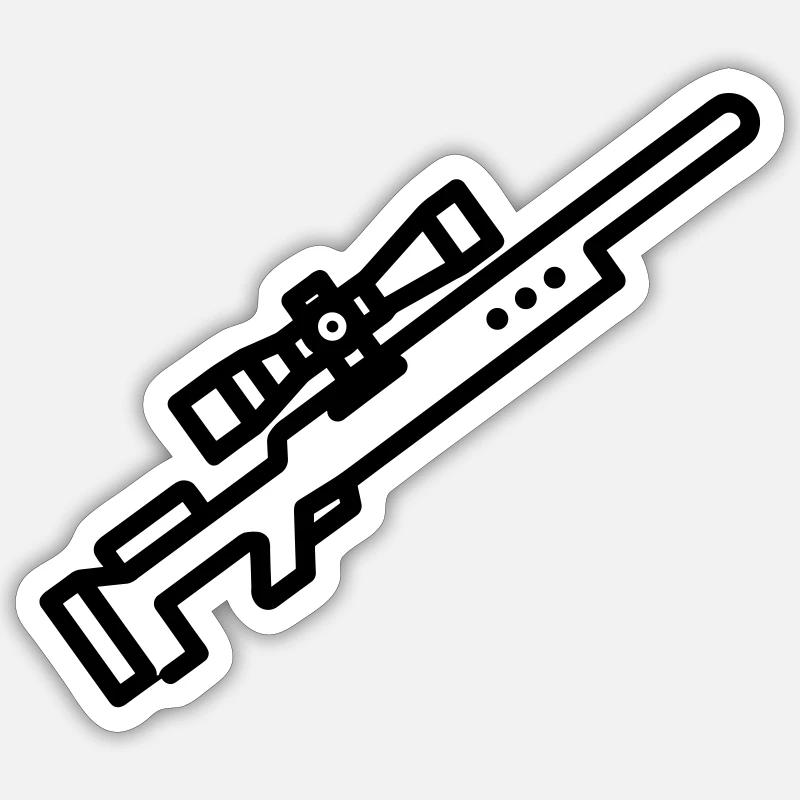 Sniper - Sticker taille S (10 x 10 cm) - blanc mat