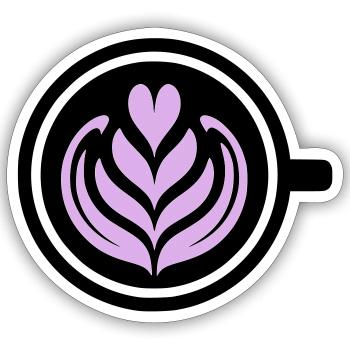 Coffee Love: Latte Art Heart Vector - Sticker size S (10 x 10 cm) - white matte - Front