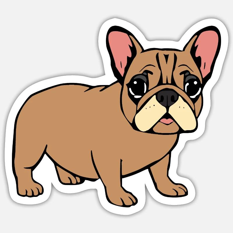 Bouledogue français - Sticker taille S (10 x 10 cm) - blanc mat