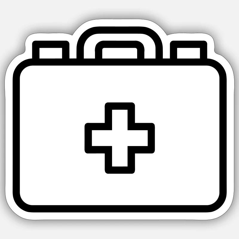 First aid kit - Sticker size S (10 x 10 cm) - white matte