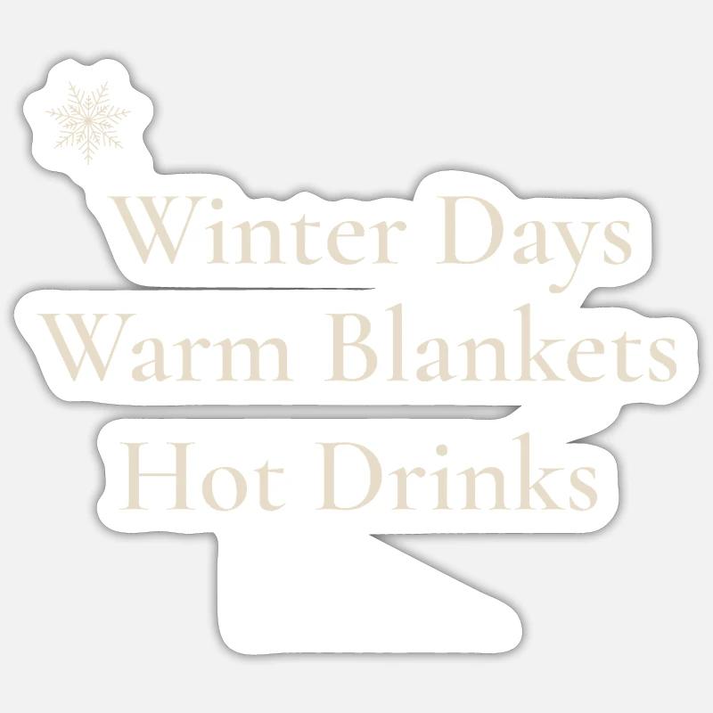 Cozy Winter Vibes - Sticker taille S (10 x 10 cm) - blanc mat