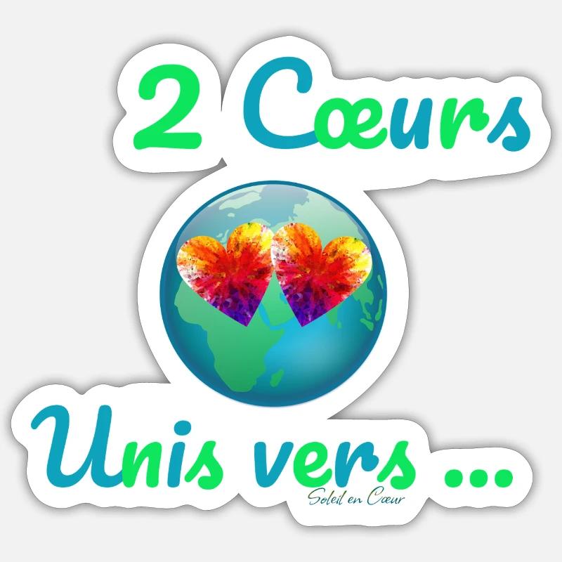 2 Cœurs Unis vers… Sticker taille S (10 x 10 cm)