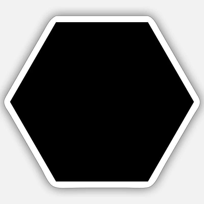 Schwarzes Sechseck - Sticker Größe S (10 x 10 cm) - Mattweiß