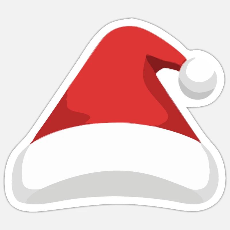 Elf Hat Santa Hat - Sticker size S (10 x 10 cm) - white matte