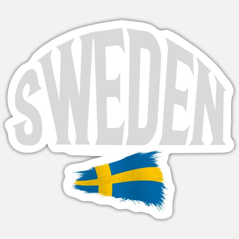 Suède - Sticker taille S (10 x 10 cm) - blanc mat
