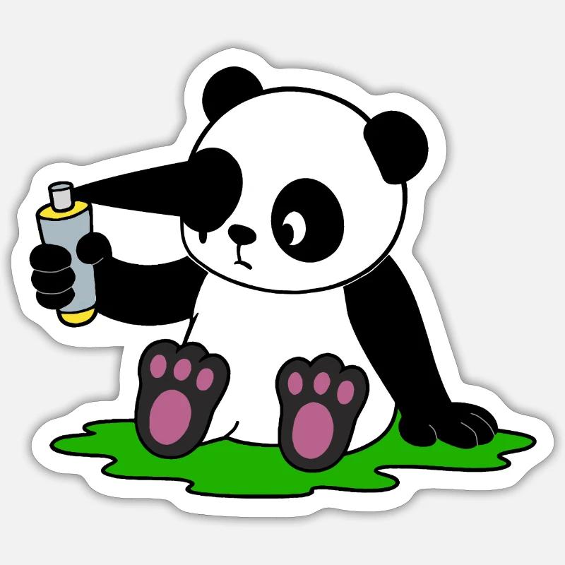 DIY Panda - Sticker size S (10 x 10 cm) - white matte