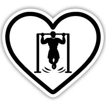 Heart Street Workout - Sticker size S (10 x 10 cm) - white matte - Front