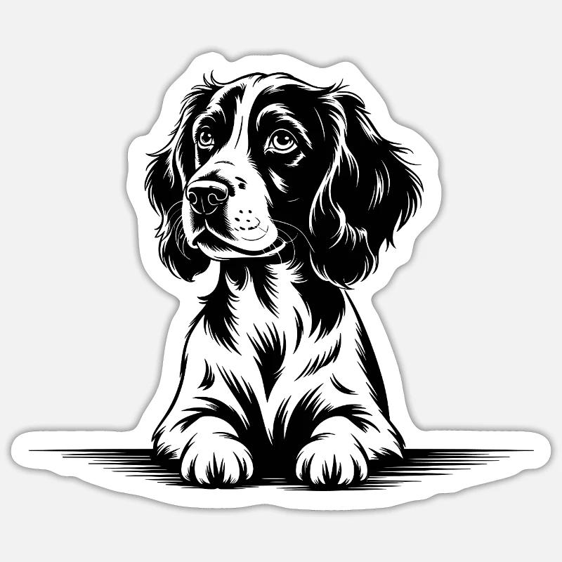 Cocker Spaniel - Sticker taille S (10 x 10 cm) - blanc mat