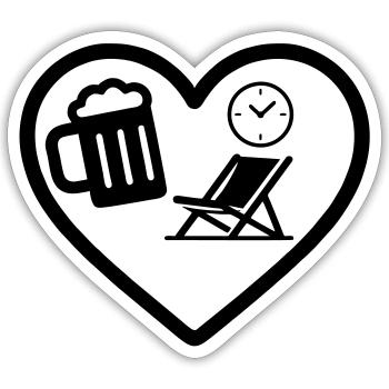 Heart Beer Guesthouse Humor - Sticker size S (10 x 10 cm) - white matte - Front