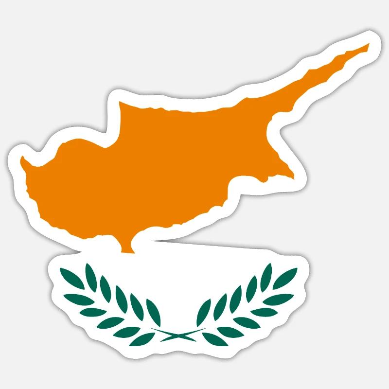 Pavillon de Chypre Drapeau de la République de Chypre Chypre Sticker taille S (10 x 10 cm)