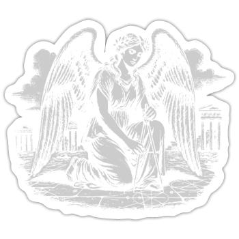 Angelic drawing geometric shapes in Ruins - Sticker size S (10 x 10 cm) - white matte - Front