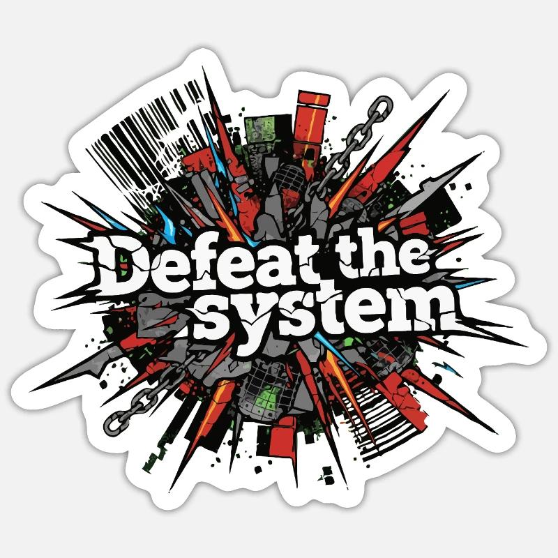 Vaincre le système : Explosion rebelle - Sticker taille S (10 x 10 cm) - blanc mat