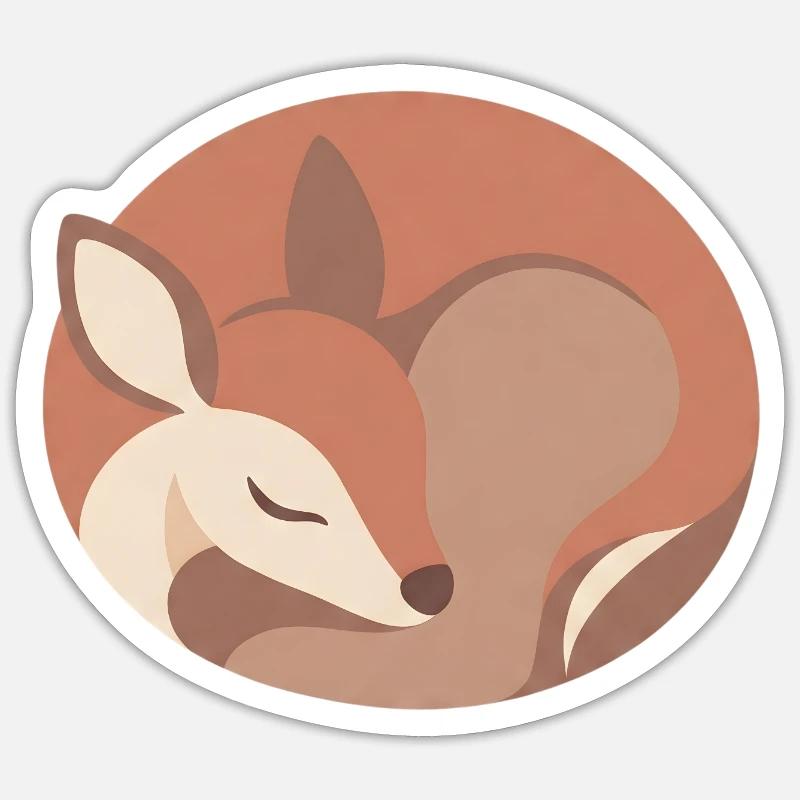 Sleeping Fox in Soft Palette Sticker size S (10 x 10 cm)