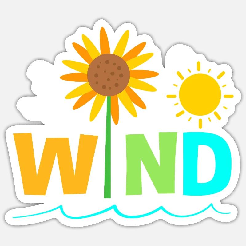 Éolienne, énergie éolienne, énergie éolienne - Sticker taille S (10 x 10 cm) - blanc mat