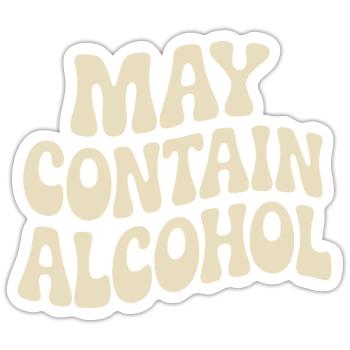 Peut contenir de l’alcool Alkohol Mallorca Saufen JGA - Sticker taille S (10 x 10 cm) - blanc mat - Devant