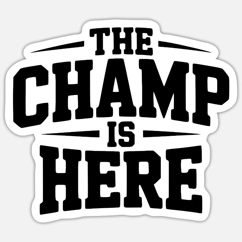 Le Champion est là - Sticker taille S (10 x 10 cm) - blanc mat