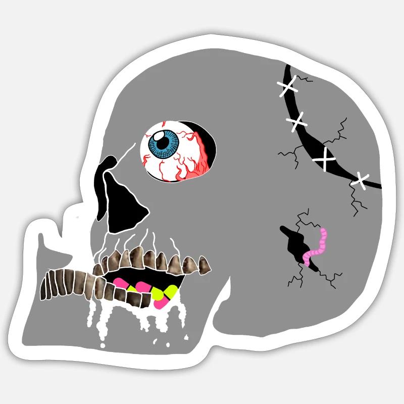 Skull - Sticker size S (10 x 10 cm) - white matte