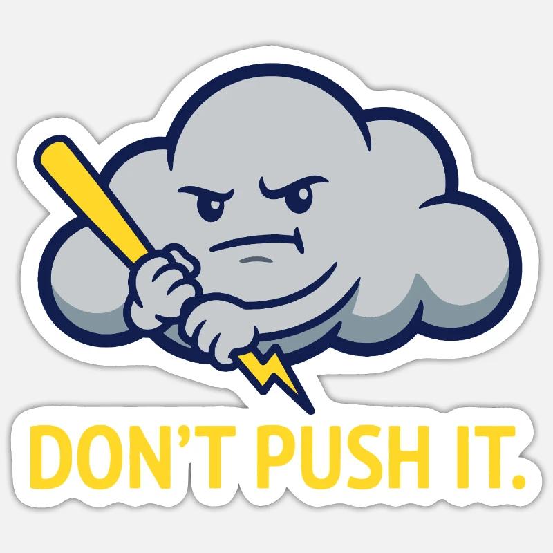 The Grumpy Storm Cloud Warning Sticker taille S (10 x 10 cm)