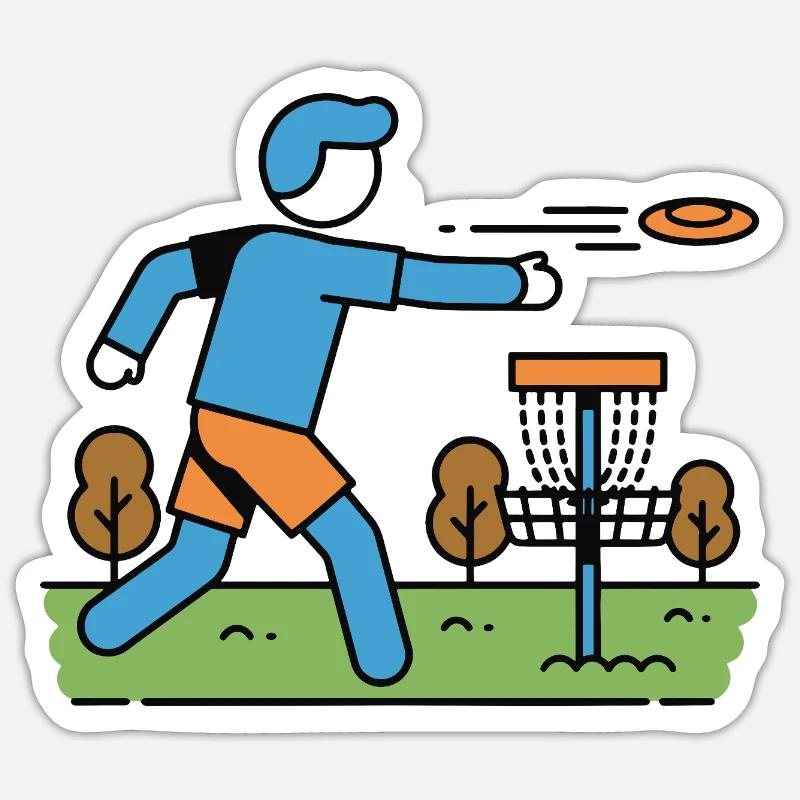 Disc Golf Flying Disc Golfer Disc Golf Korb Sticker Größe S (10 x 10 cm)
