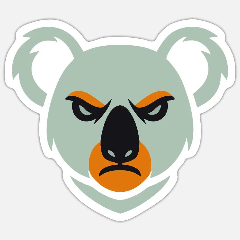 Wütender Koala Blick - Sticker Größe S (10 x 10 cm) - Mattweiß