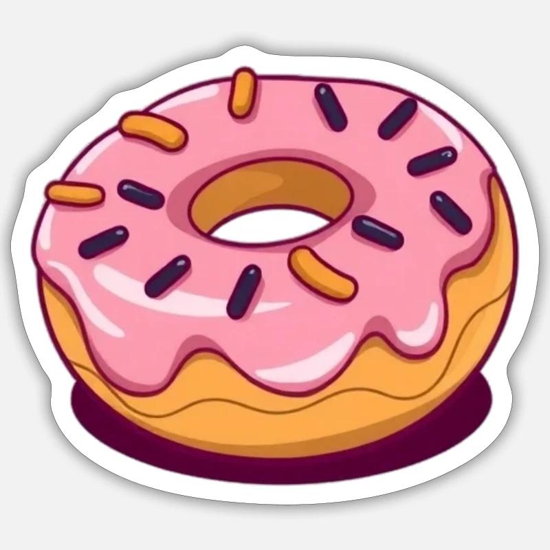 Donut backen  - Sticker Größe S (10 x 10 cm) - Mattweiß