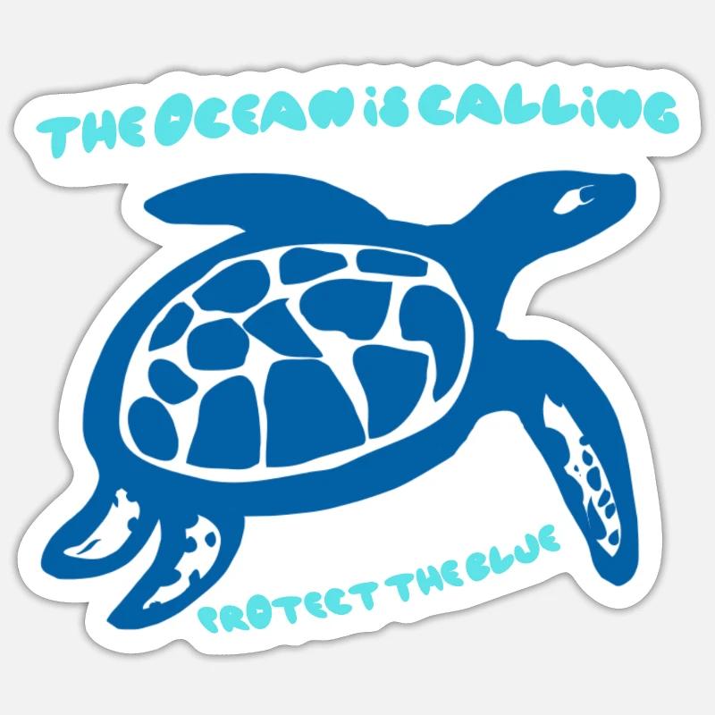 Sea Call Turtle Design - Sticker size S (10 x 10 cm) - white matte