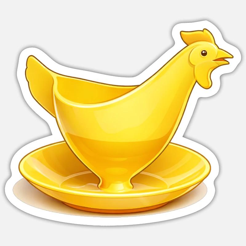 Yellow GDR egg cup, Ostalgie Sticker size S (10 x 10 cm)