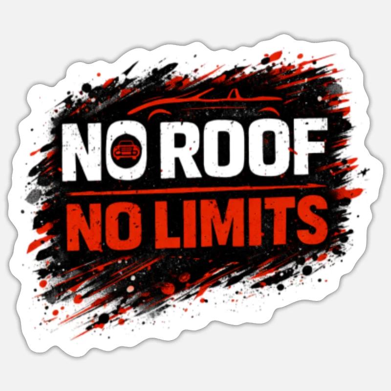 No Rules No Limits Auto Cabrio Spruch  Sticker Größe S (10 x 10 cm)