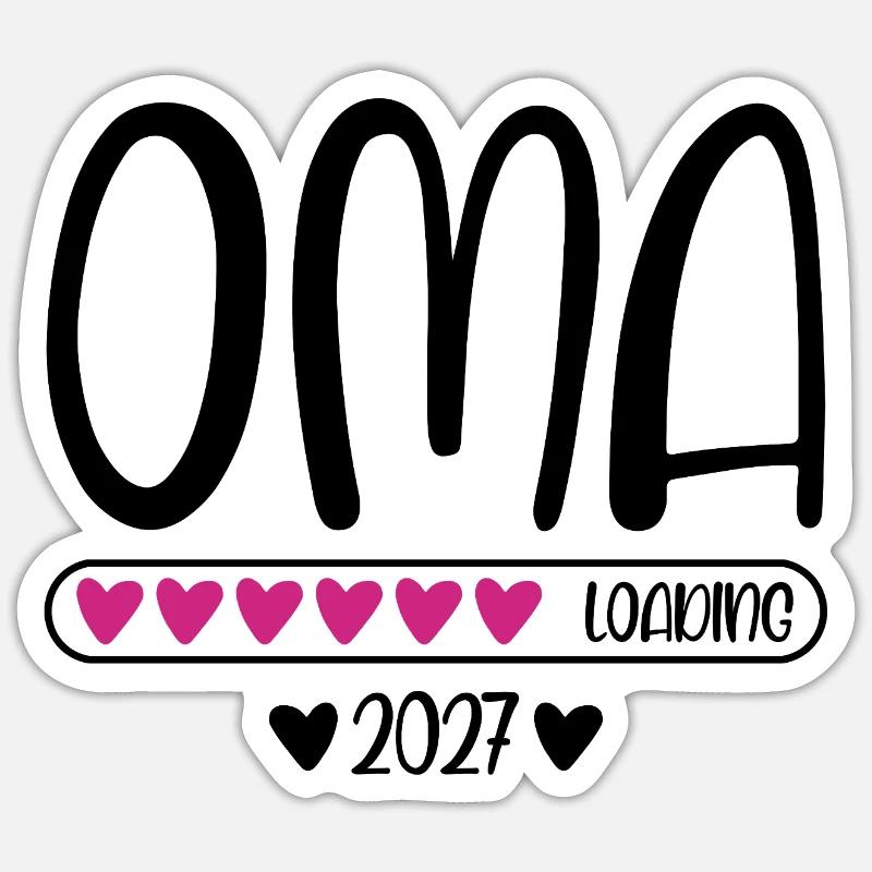 Grandma 2027 loading with heart loading bar Sticker size S (10 x 10 cm)