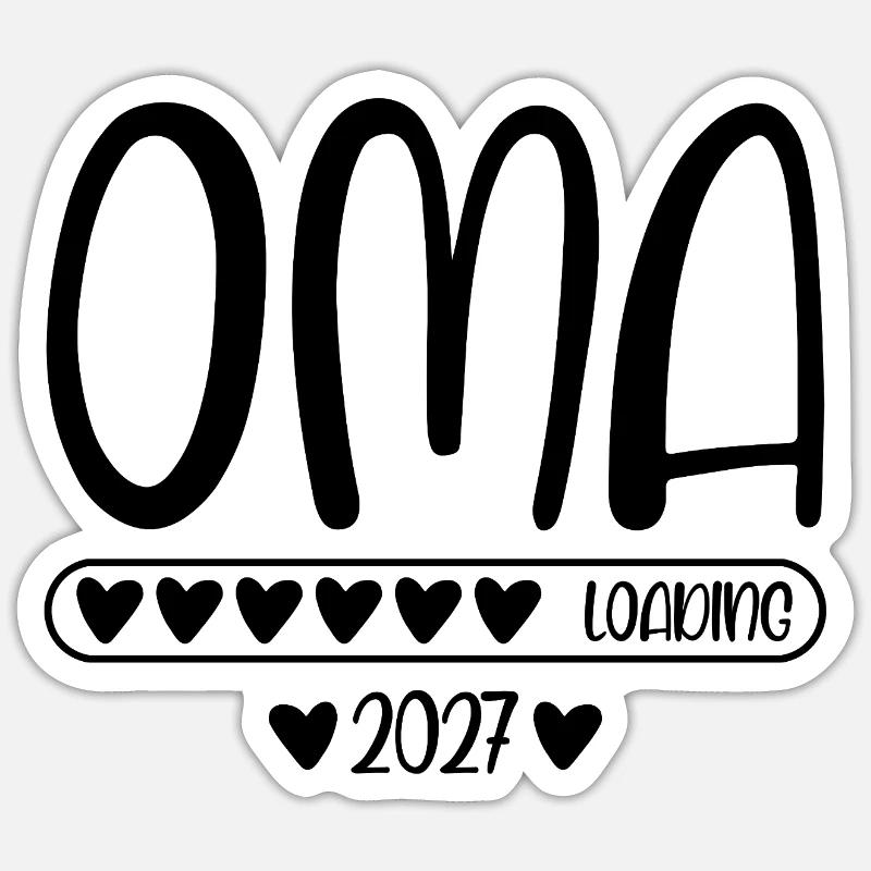 Grandma 2027 loading - Sticker size S (10 x 10 cm) - white matte