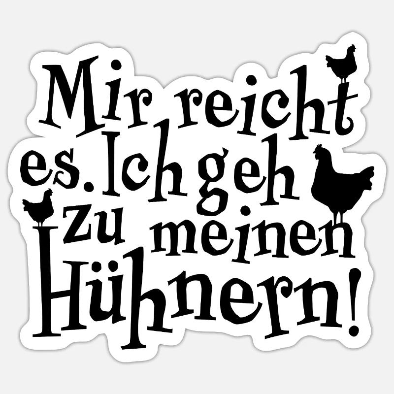 Fans de poulets - - Coq - Poussins - Sticker taille S (10 x 10 cm) - blanc mat