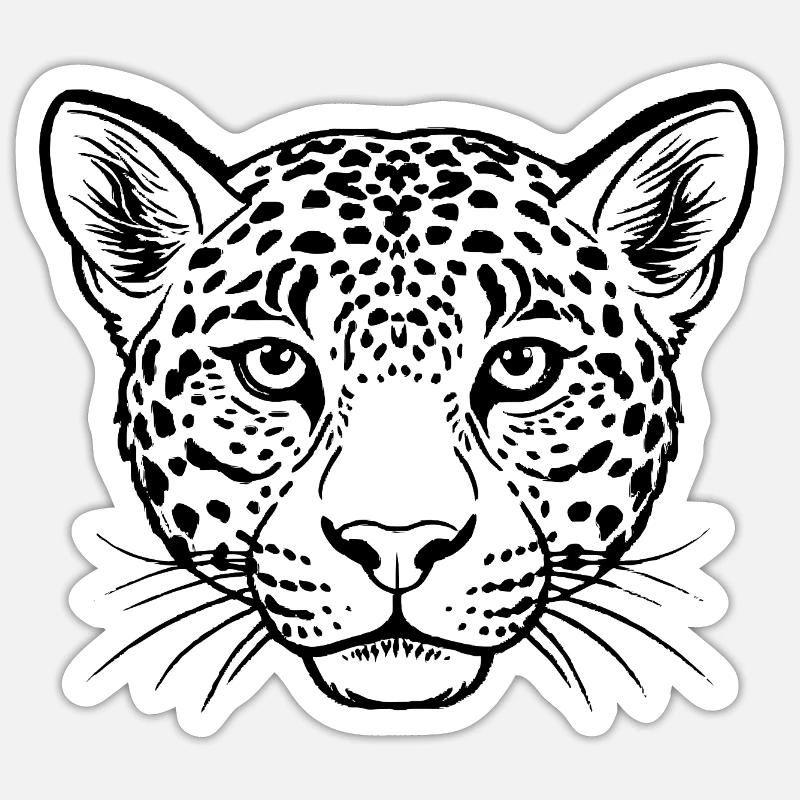 Leopard face Sticker size S (10 x 10 cm)