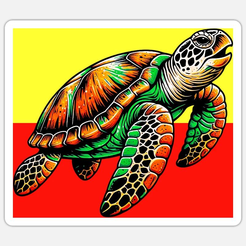 turtle - Sticker size S (10 x 10 cm) - white matte