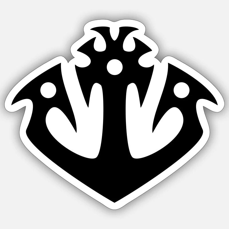 Anker Tribal Vikinger Nordmann - Sticker Größe S (10 x 10 cm) - Mattweiß
