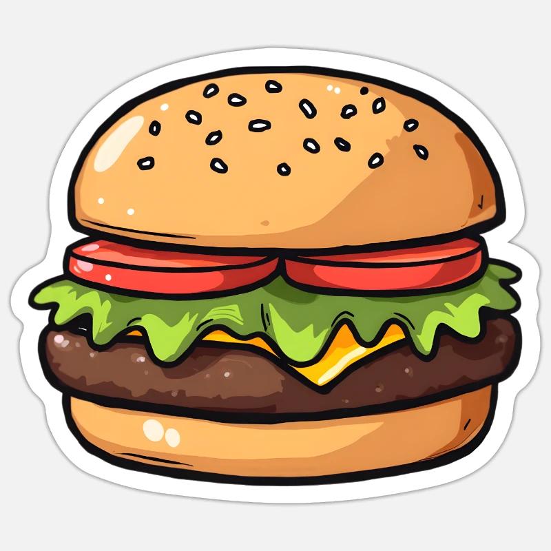 hamburger Sticker size S (10 x 10 cm)