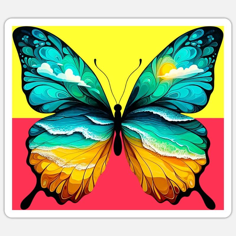 butterfly - Sticker size S (10 x 10 cm) - white matte