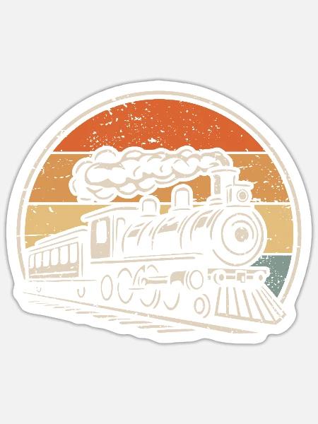 Lokomotive Eisenbahn Dampflok Modelleisenbahn - Sticker Größe S (10 x 10 cm) - Mattweiß
