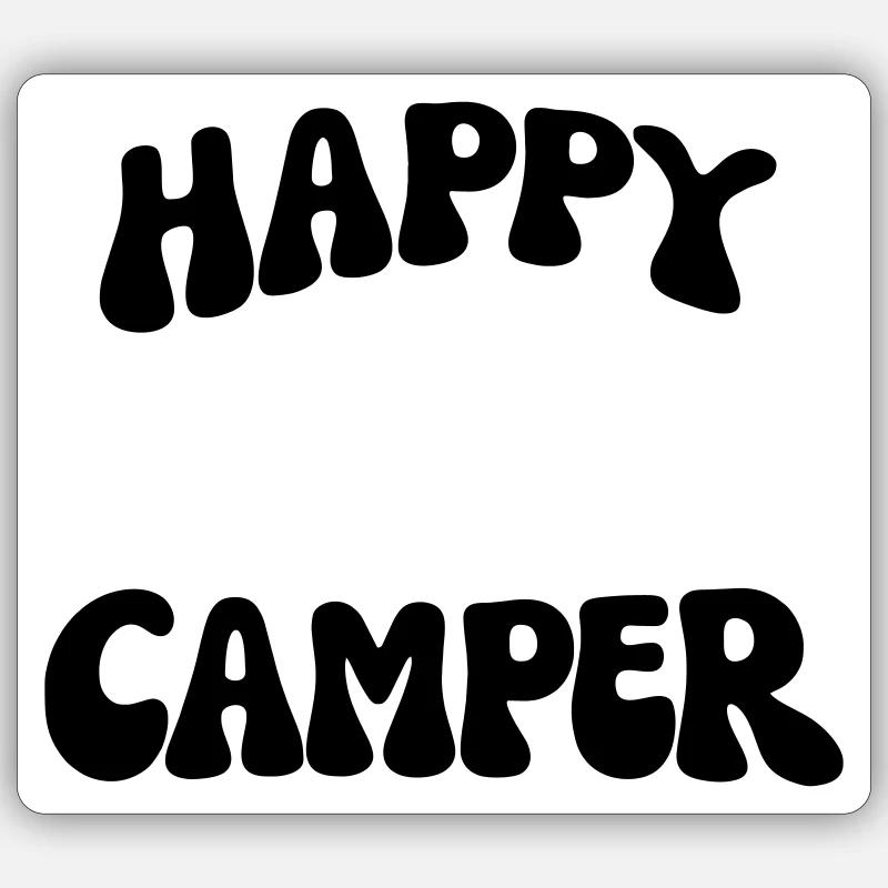 Happy Camper - Sticker size S (10 x 10 cm) - white matte