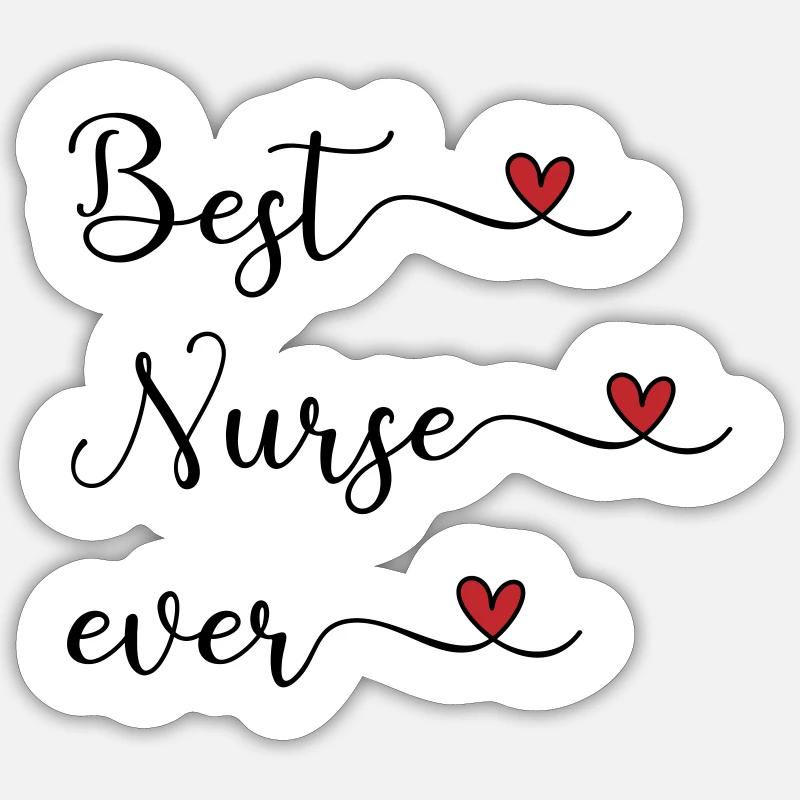 Krankenschwester - beste Krankenschwester - Sticker Größe S (10 x 10 cm) - Mattweiß