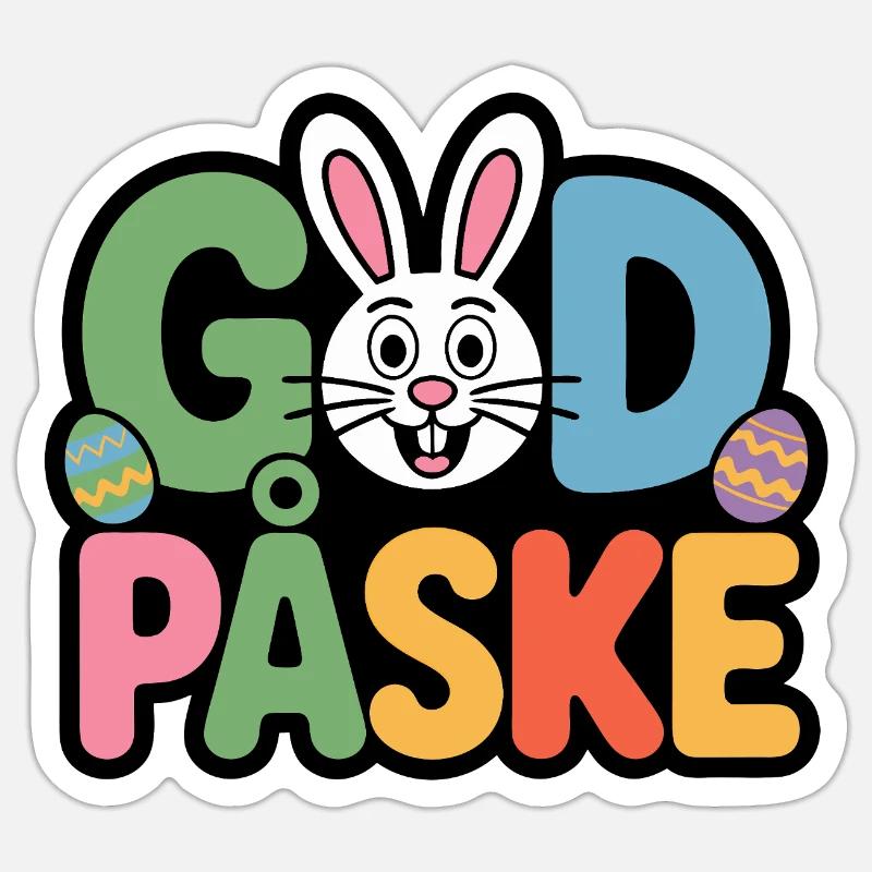 Lapin de Pâques mignon - Sticker taille S (10 x 10 cm) - blanc mat