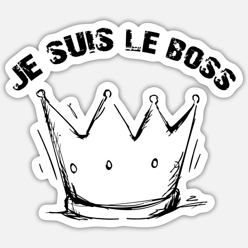 Je suis le Patron - Sticker taille S (10 x 10 cm) - blanc mat