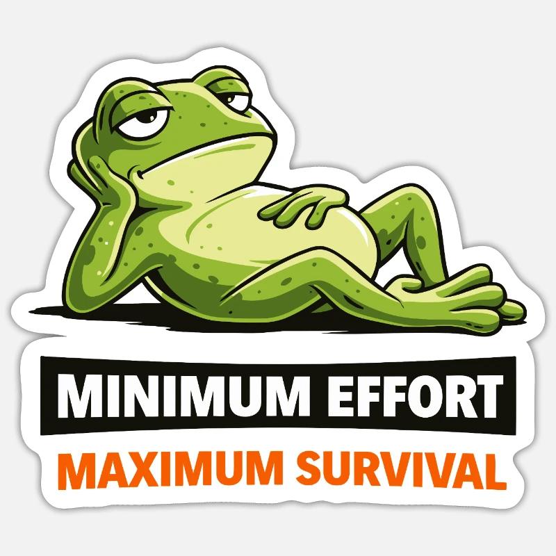 Frog Chill: Minimum Effort - Sticker size S (10 x 10 cm) - white matte