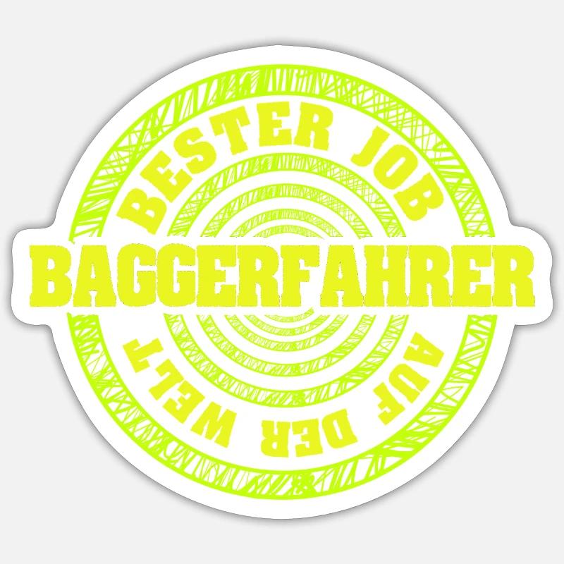 Beruf Baggerfahrer - Sticker Größe S (10 x 10 cm) - Mattweiß