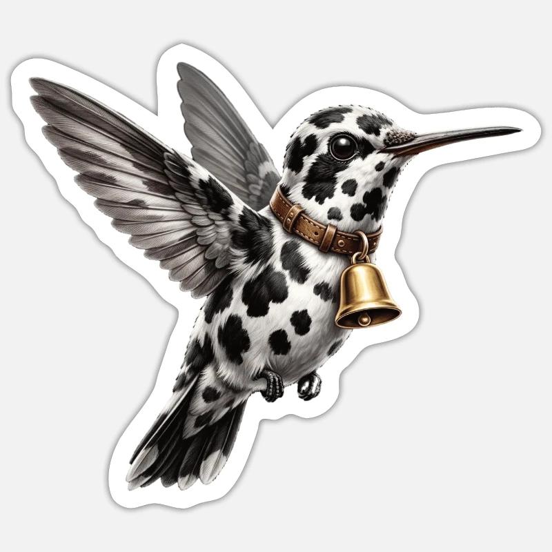 Funny Mixed Hummingbird Cow Pattern Sticker size S (10 x 10 cm)