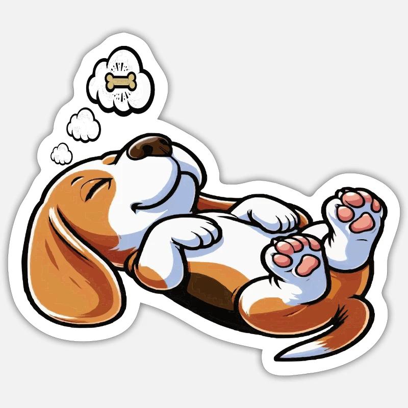 Beagle Beaglebesitzer Beaglehalter beaglehund - Sticker Größe S (10 x 10 cm) - Mattweiß