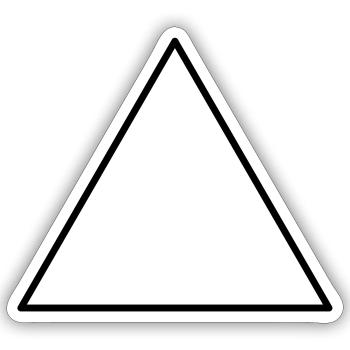 Symbol Dreieck gleichseitig - Sticker Größe S (10 x 10 cm) - Mattweiß - Vorne