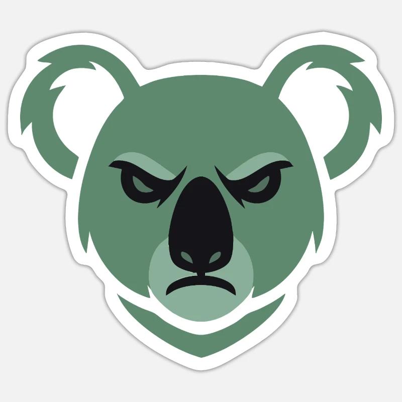 Wütender Koala - Sticker Größe S (10 x 10 cm) - Mattweiß