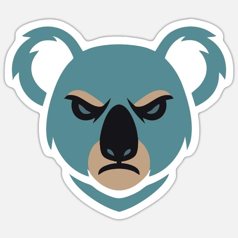 Koala en colère - Sticker taille S (10 x 10 cm) - blanc mat